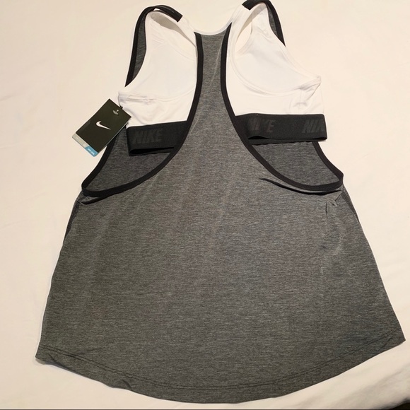 Nike Gray Workout Tank with Built in Sports Bra - Picture 2 of 3